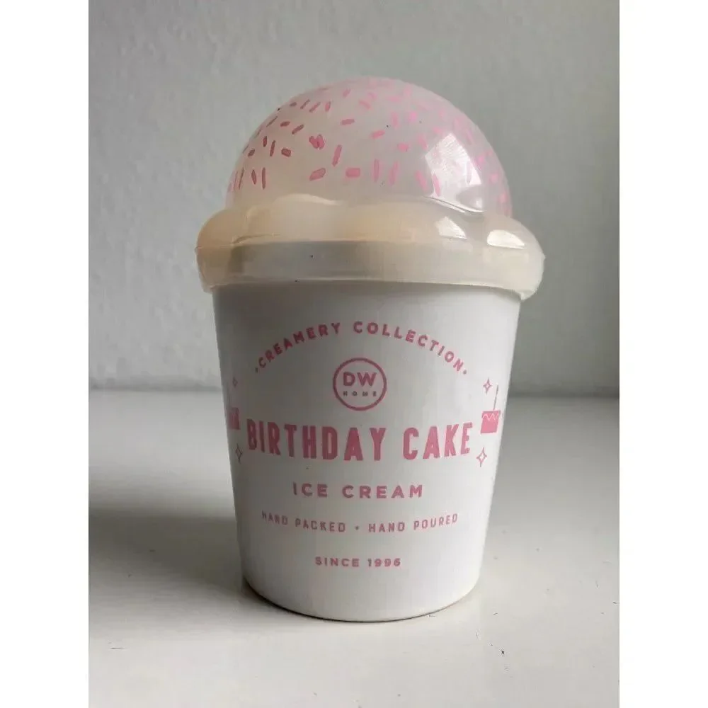 DW Home Birthday Cake Scented Candle 10.8 Oz Creamery Collection‎ Decorative Lid
